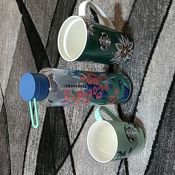 STARBUCKS JUNGLE FLORAL WATER BOTTLE COFFEE CUPS BUNDLE - Picture 15 of 16